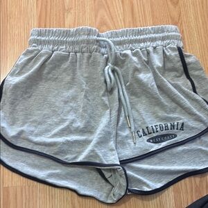 SHEIN Gray Athletic Shorts with Elastic Waistband and Dolphin Hem
